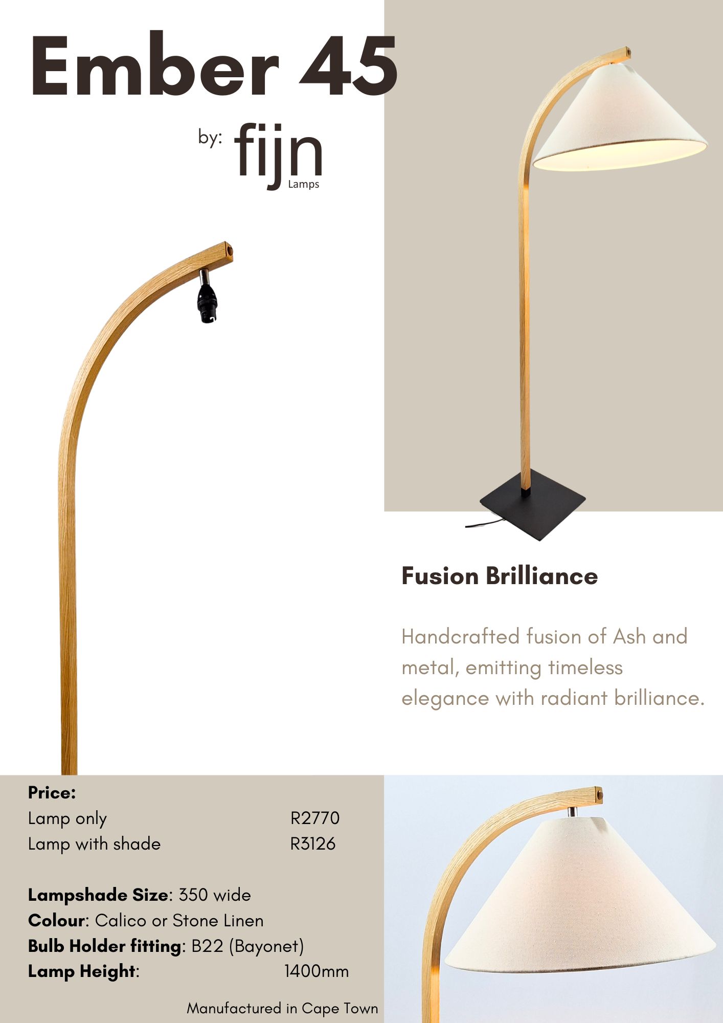 Curved Lamp in Ash