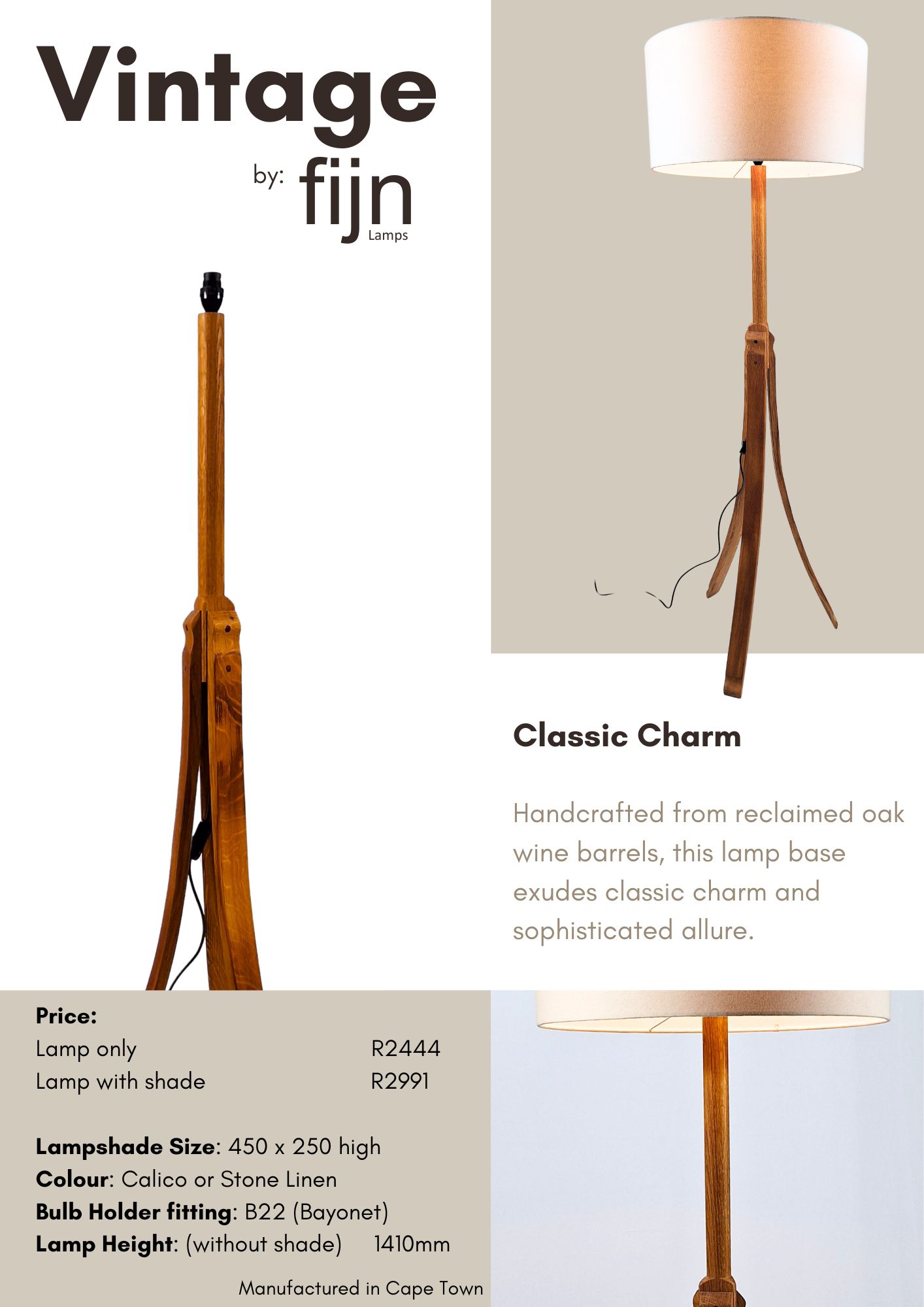 Oak Barrel LAmp
